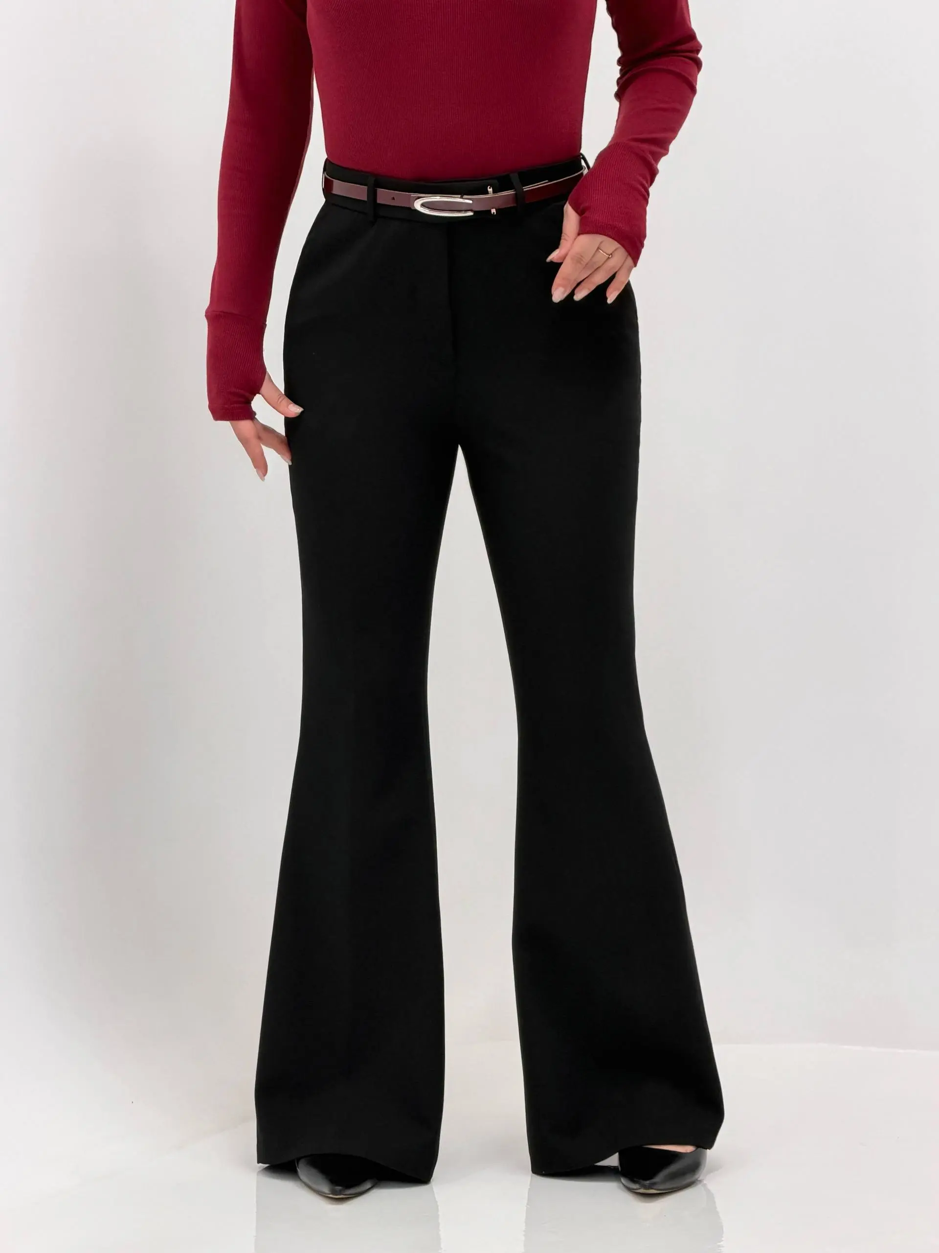 3410-شلوار بوت کات ترک مشکی